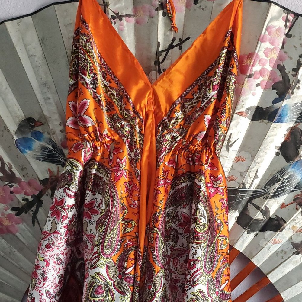 Orange Paisley Halter